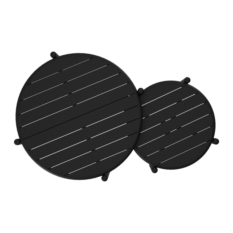 Pulo loungetafels in zwart aluminium - Dia. 70 - 50 x H. 37.5 - 32.5 cm