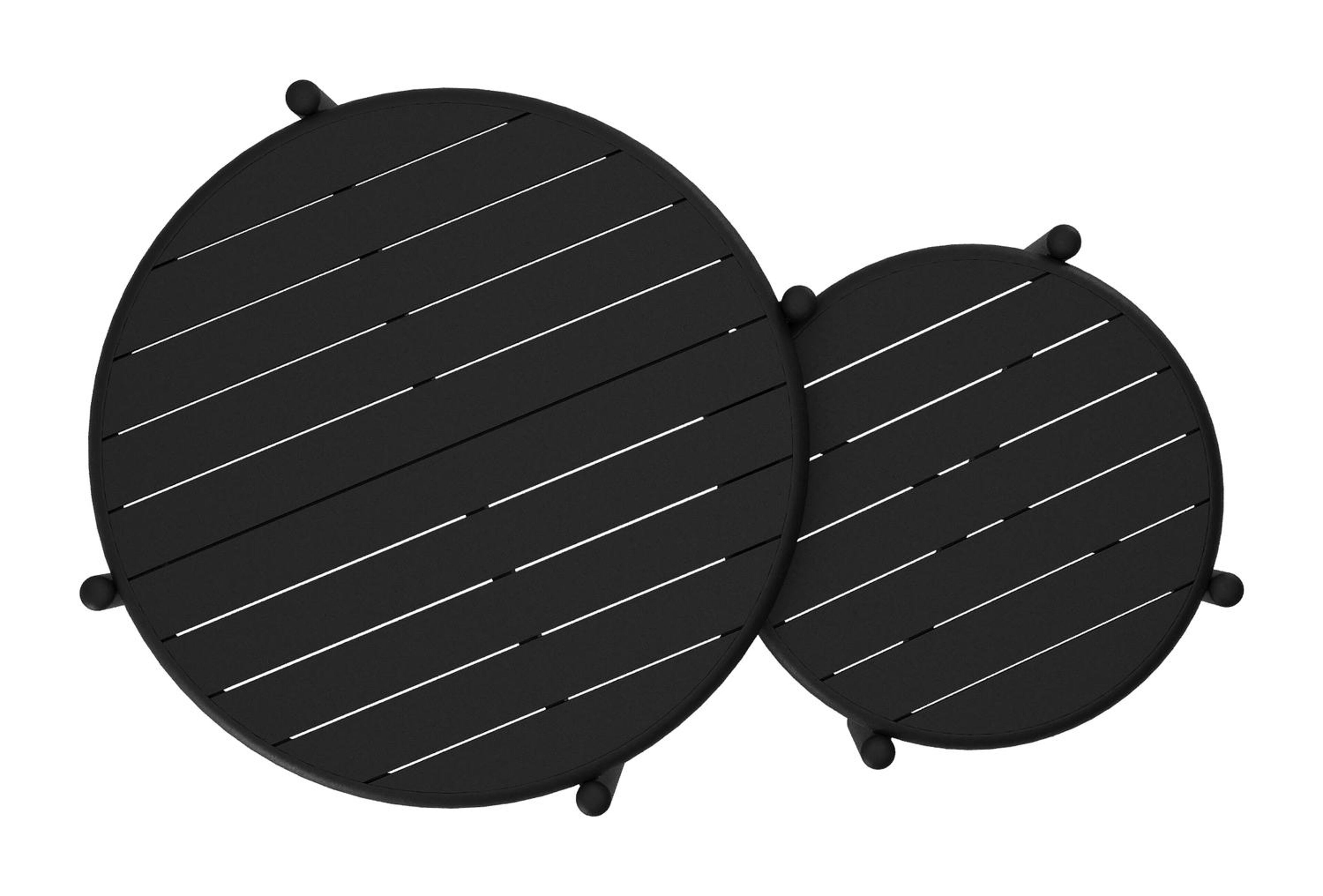 Pulo loungetafels in zwart aluminium - Dia. 70 - 50 x H. 37.5 - 32.5 cm