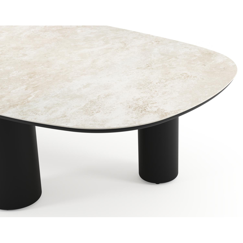 Amico tuintafel bombo xl in zwart aluminium en volkeramiek Rapolano - L 270 x B 148 x H 74 cm
