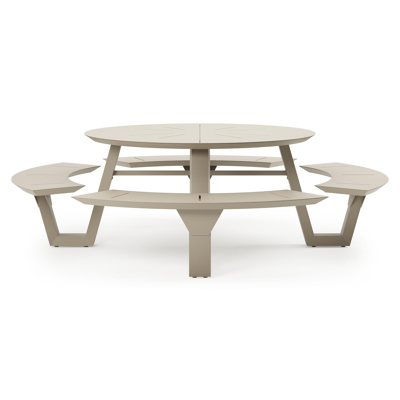 Rondino picknicktafel in beige aluminium - Dia. 236 cm