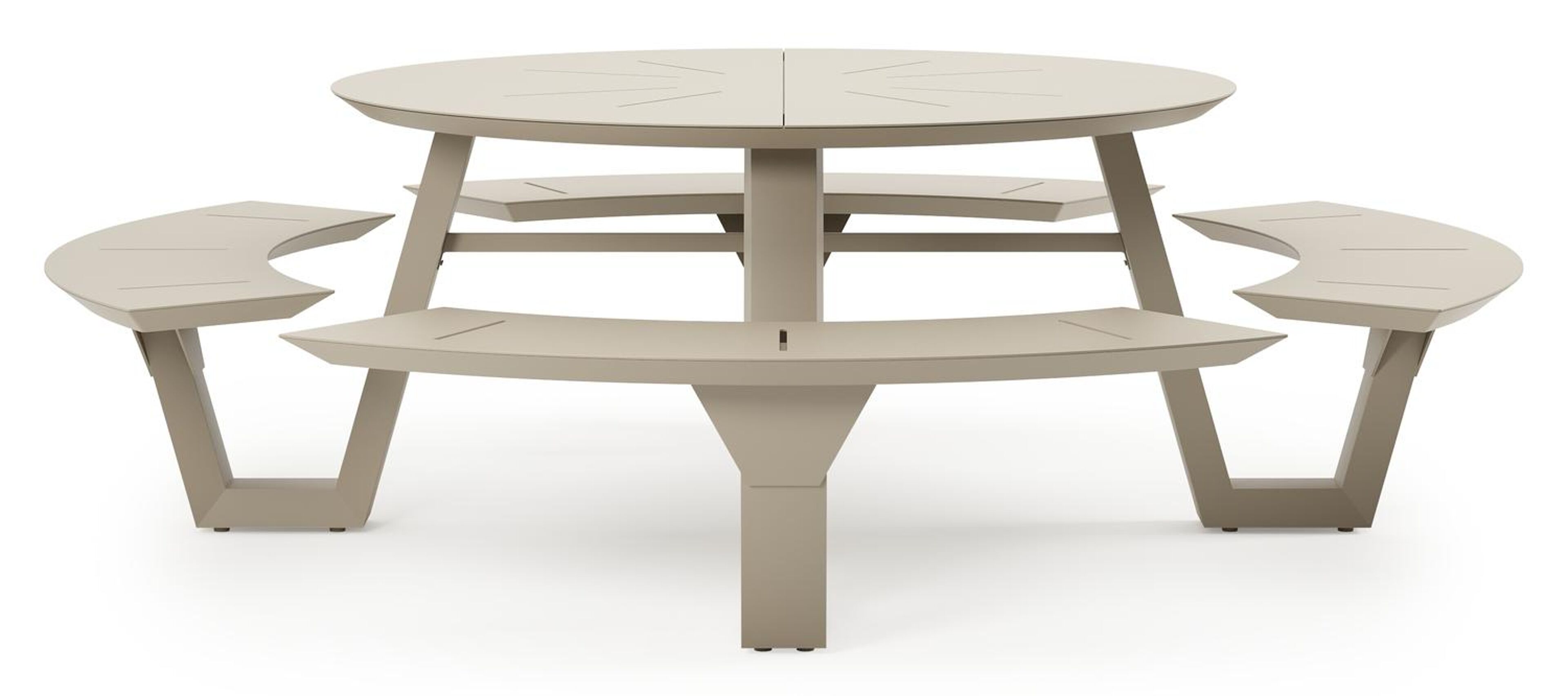 Rondino picknicktafel in beige aluminium - Dia. 236 cm
