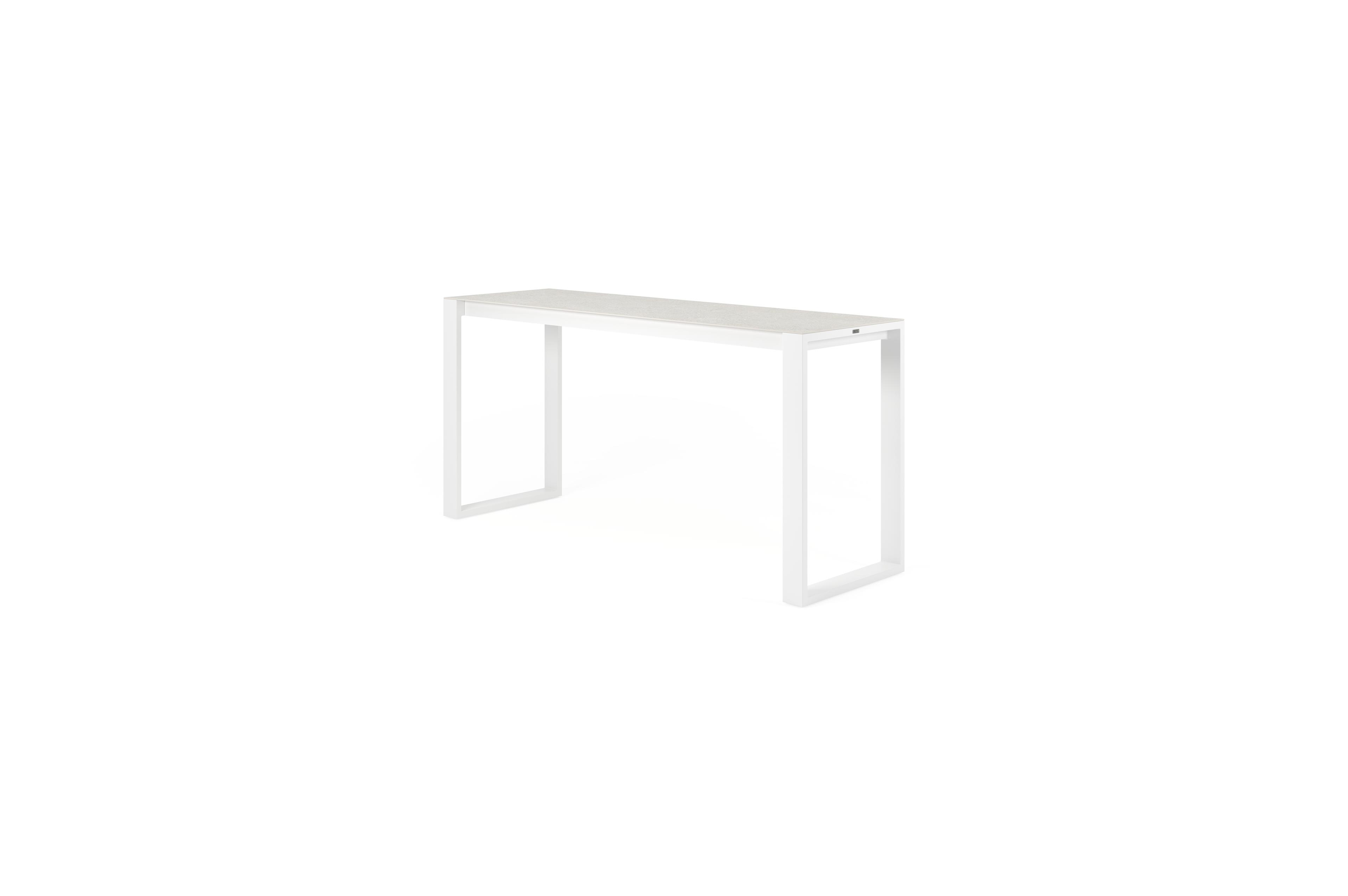 Verato tuintafel in wit aluminium en volkeramiek shilin - L 220 x B 70 x H 106 cm