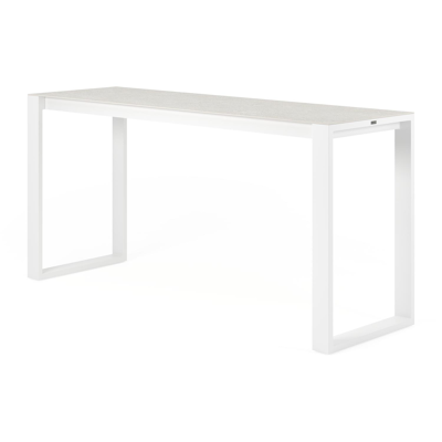 Verato tuintafel in wit aluminium en volkeramiek shilin - L 220 x B 70 x H 106 cm