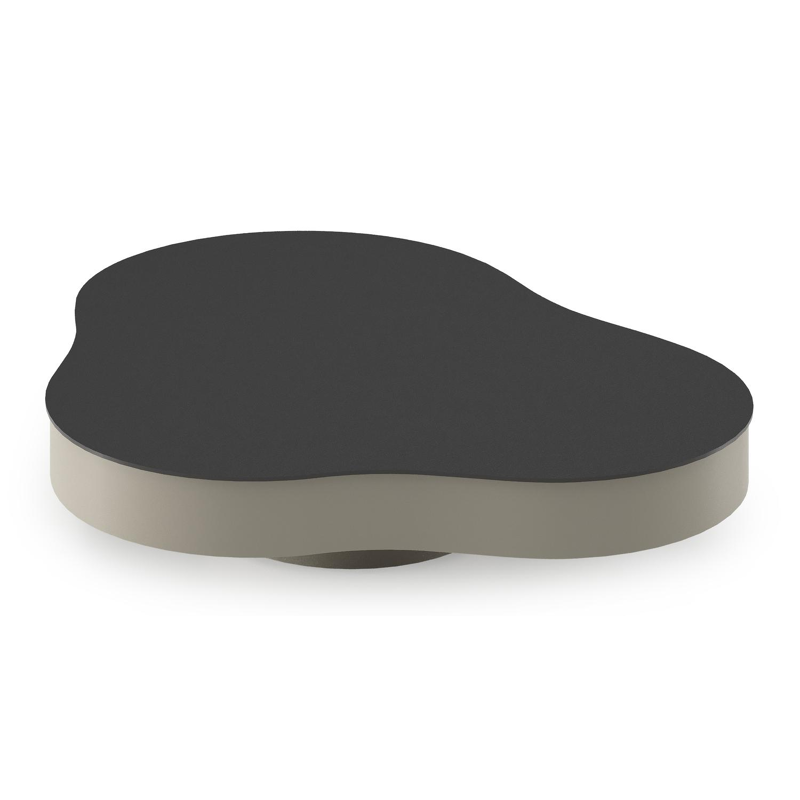 Lomano loungetafel cloud in beige aluminium en aluminium Basalt Black - Dia. 131 x H 25 cm