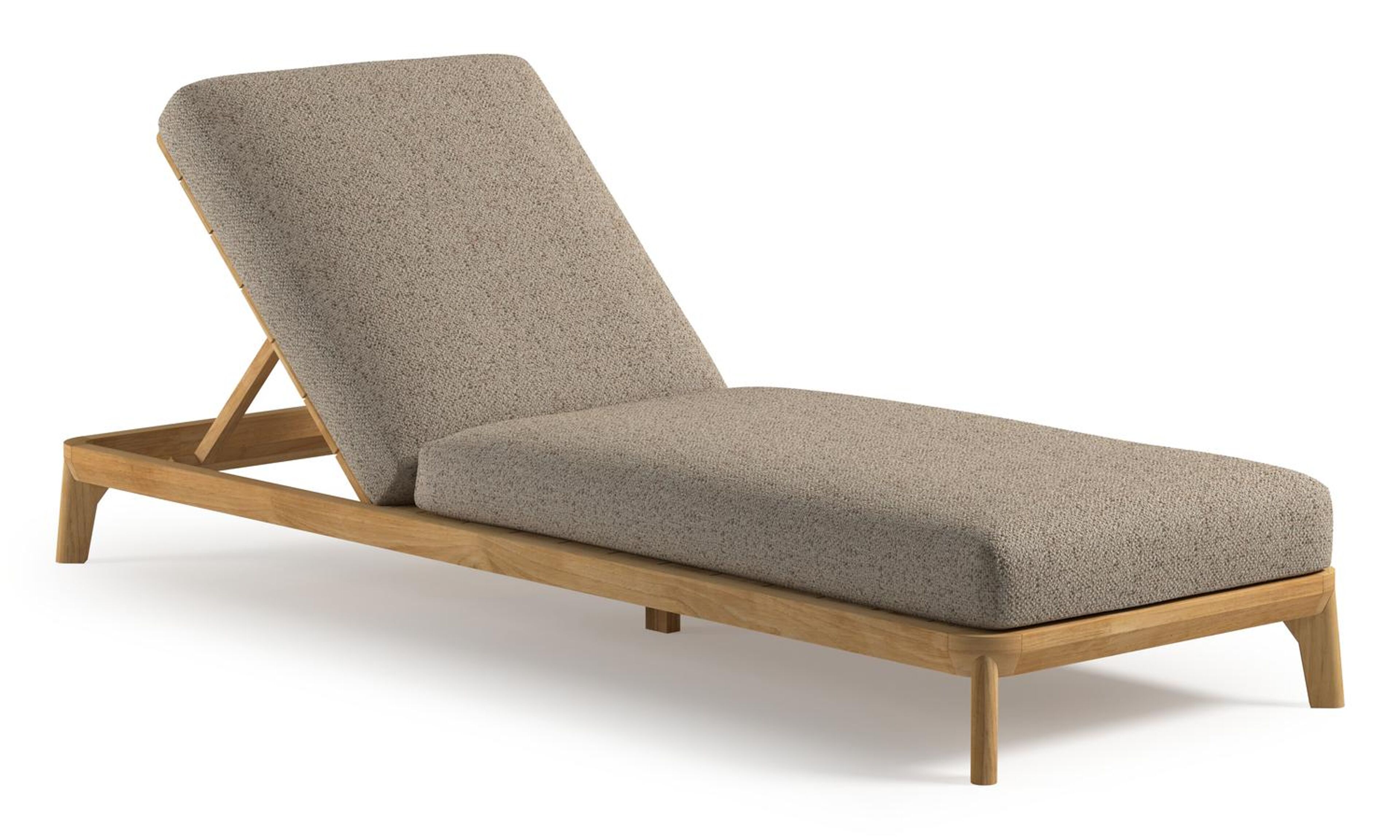 Orso verstelbaar ligbed in teak met bora jungle all weather Cosytica kussen
