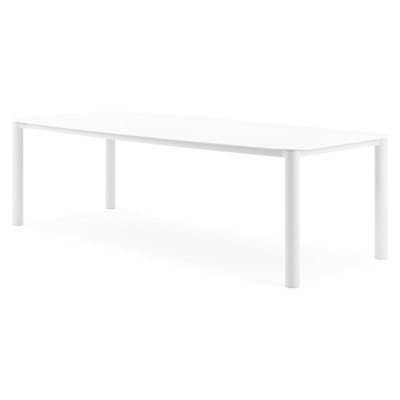 Orso tuintafel bootvorm in wit aluminium en volkeramiek arctic white - L 255 x B 115 x H 75 cm