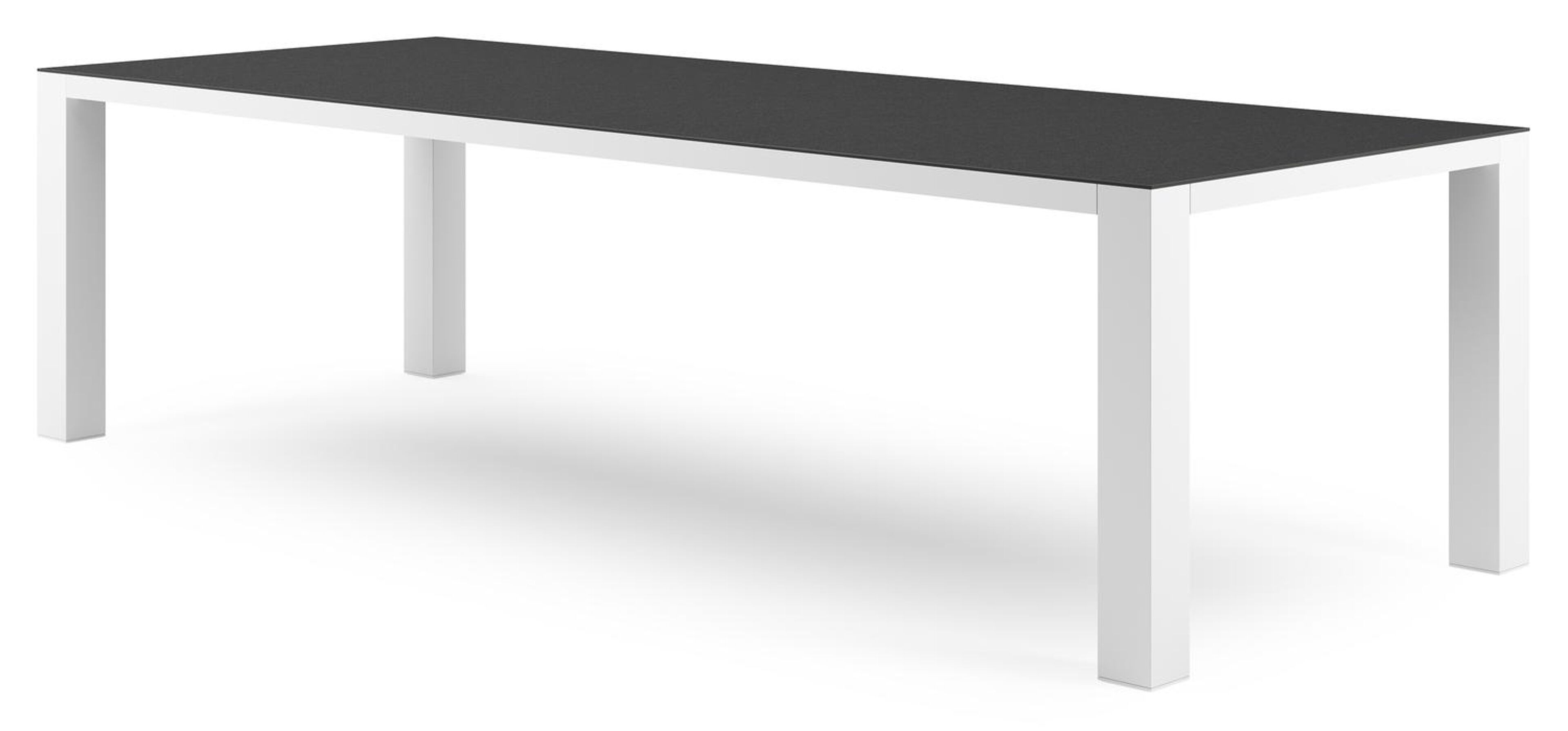 Nano tuintafel in wit aluminium en volkeramiek nero black - L 280 x B 110 x H 75 cm
