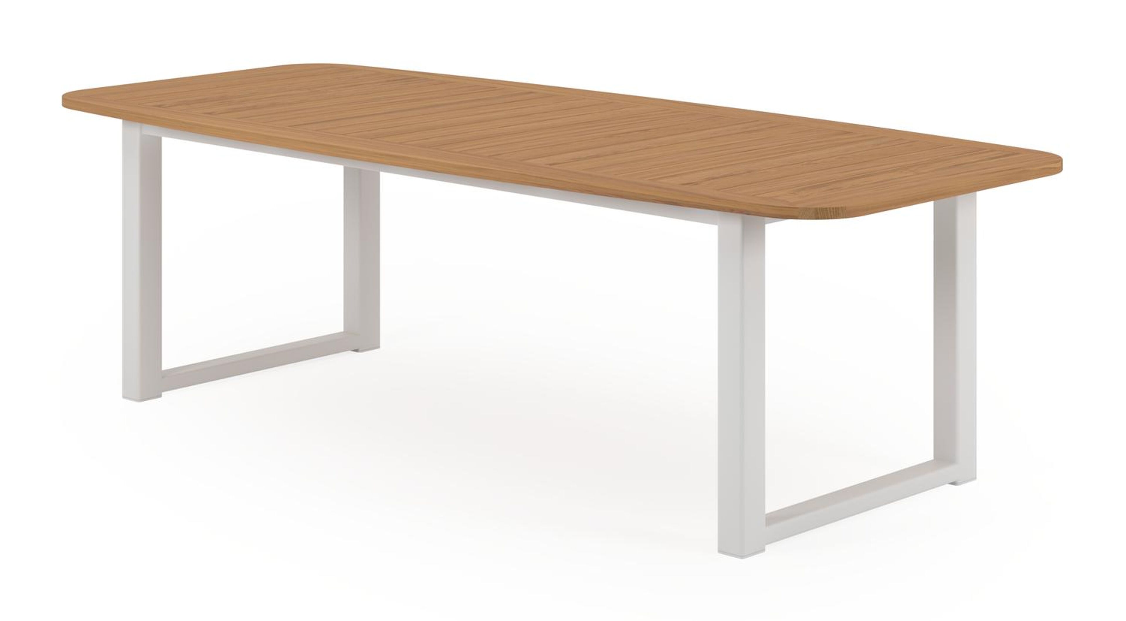 Livo tuinset in wit aluminium en teak met 6 Gerona tuinstoelen met kussen