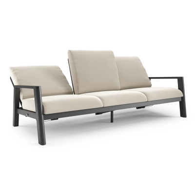 Cirello loungebank in zwart aluminium met lopi marble all weather sunbrella® luxe kussen