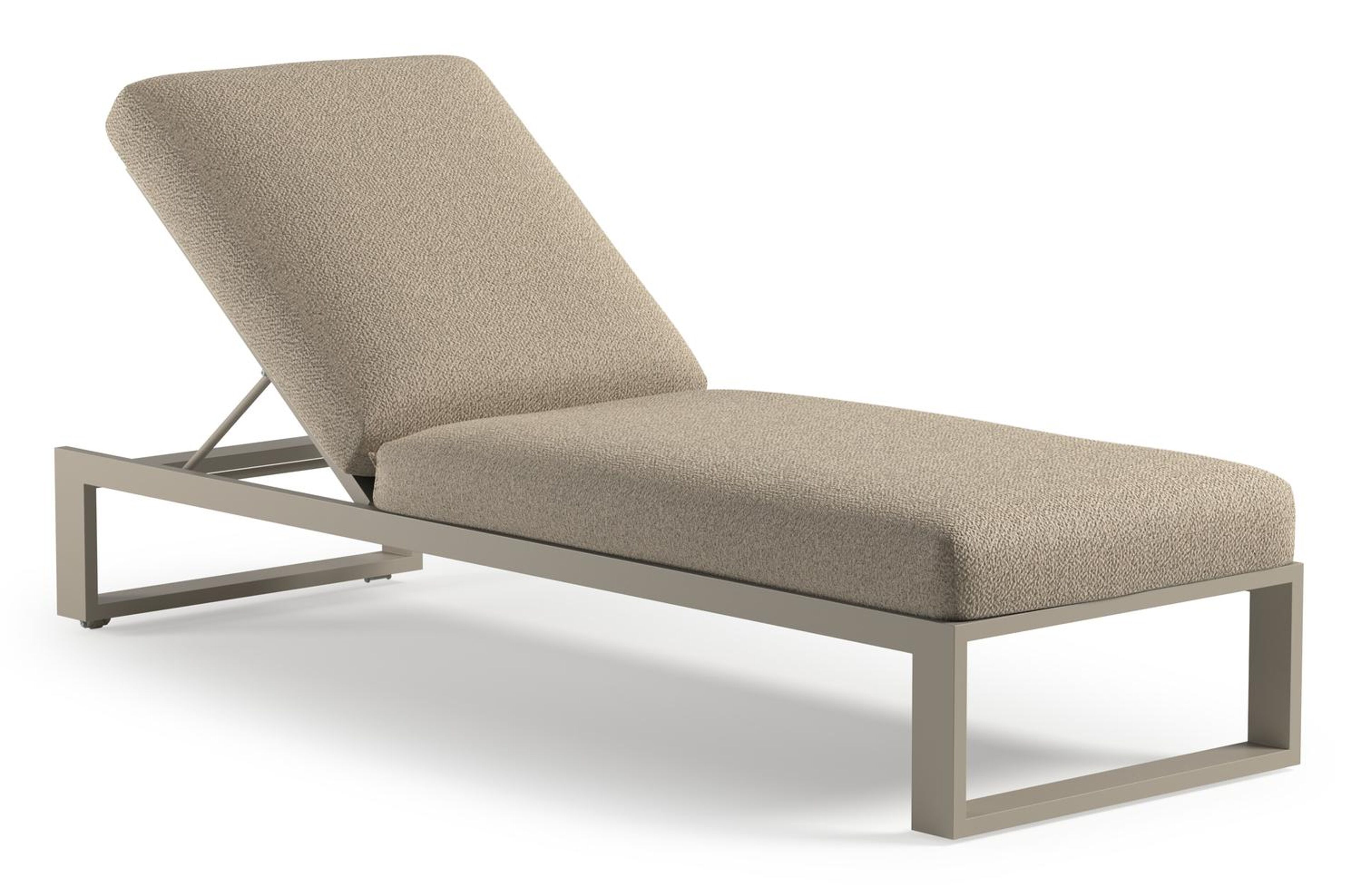 Chaise longue réglable Verato en aluminium beige avec bora forest all weather cosytica coussin