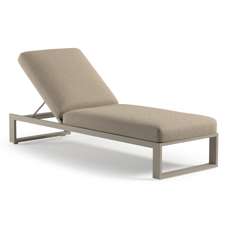 Chaise longue réglable Verato en aluminium beige avec bora forest all weather cosytica coussin