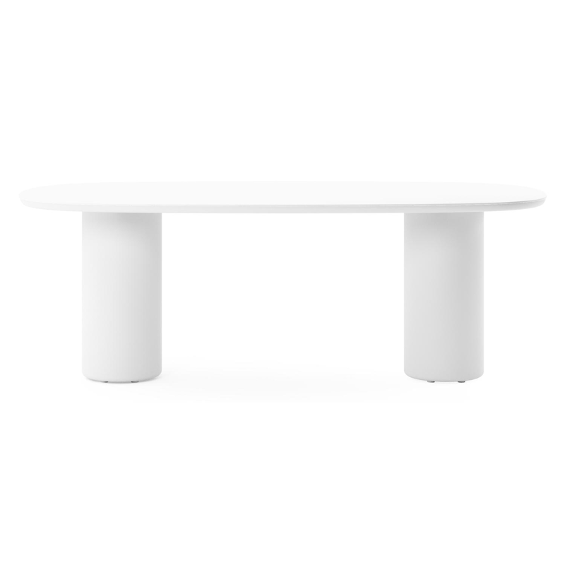 Amico tuintafel bombo in wit aluminium en volkeramiek Arctic White - L 210 x B 110 x H 73.5 cm
