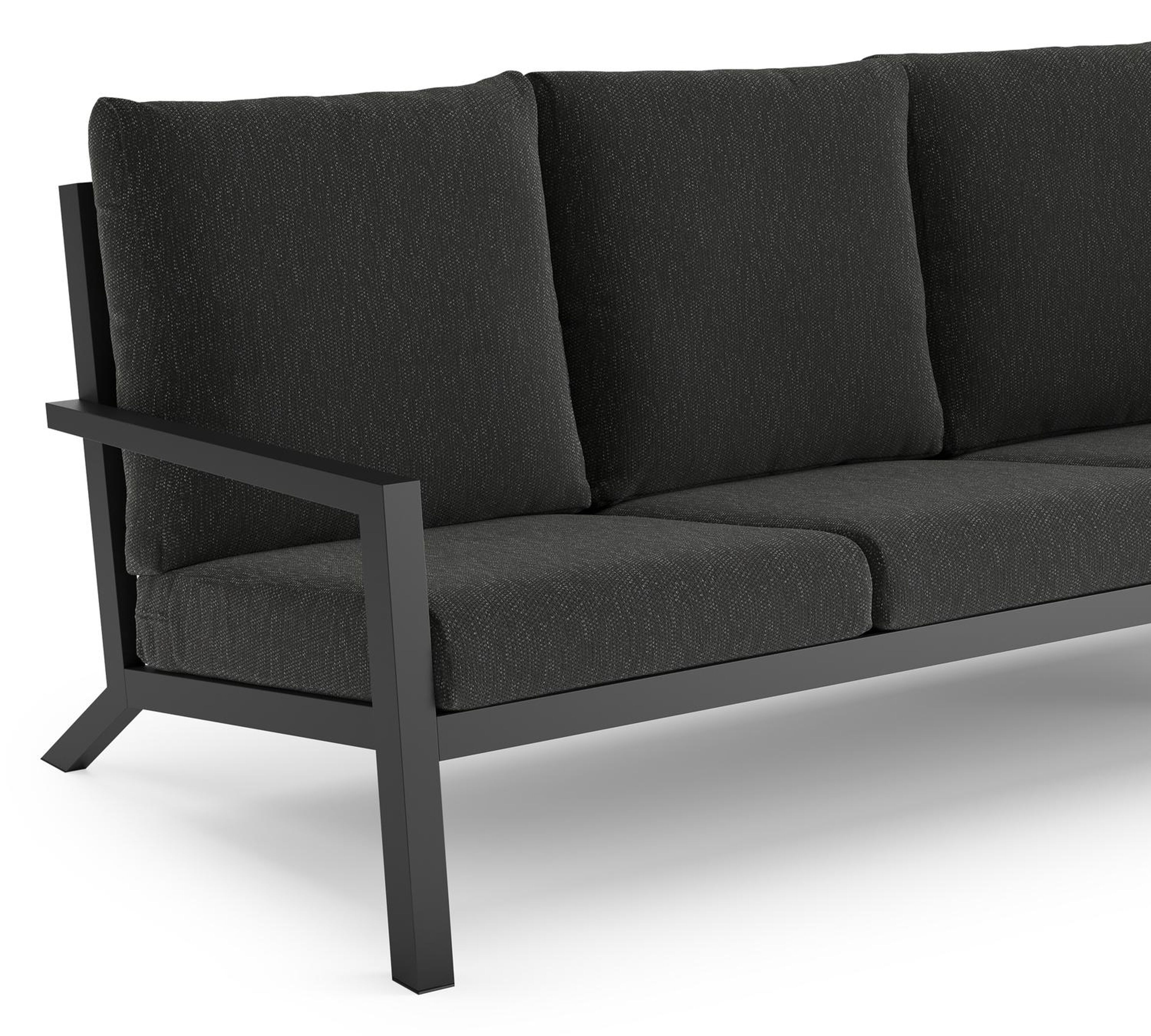 Arnes loungeset in zwart aluminium met sky black weather+ softtouch kussen