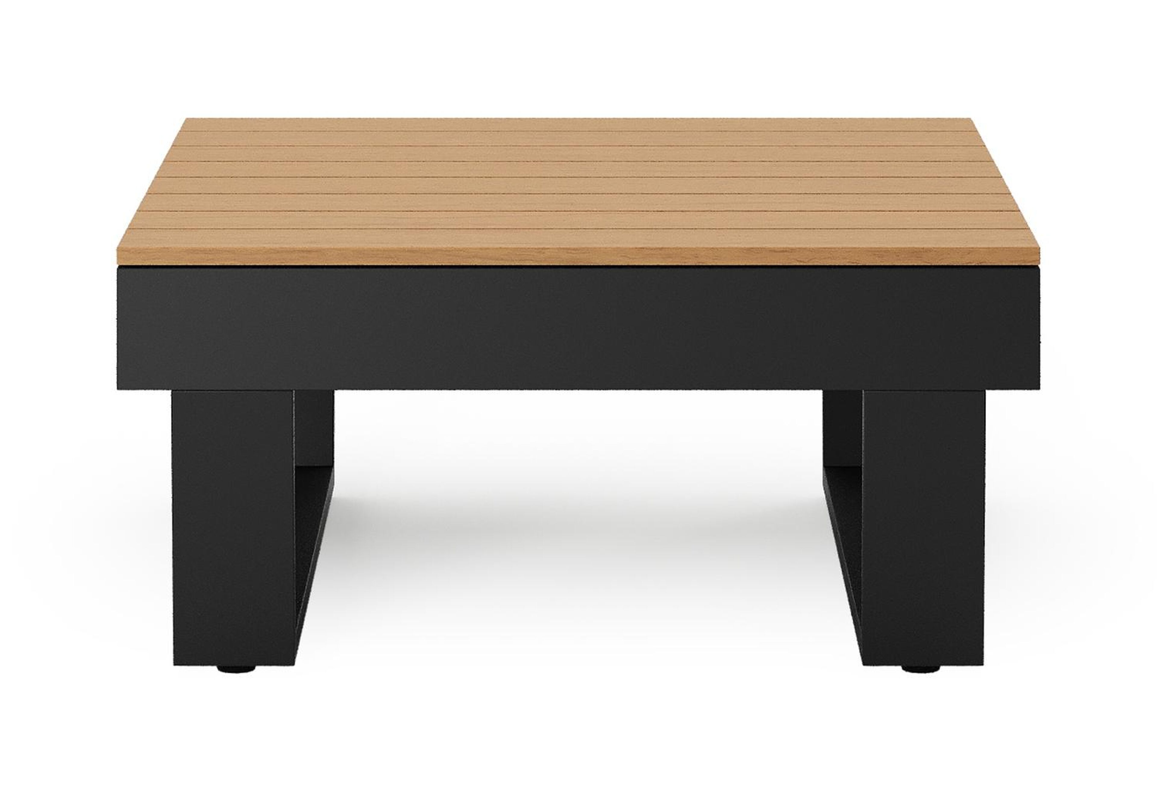 Alora loungetafel in zwart aluminium en polywood - L 77 x B 77 x H 35 cm