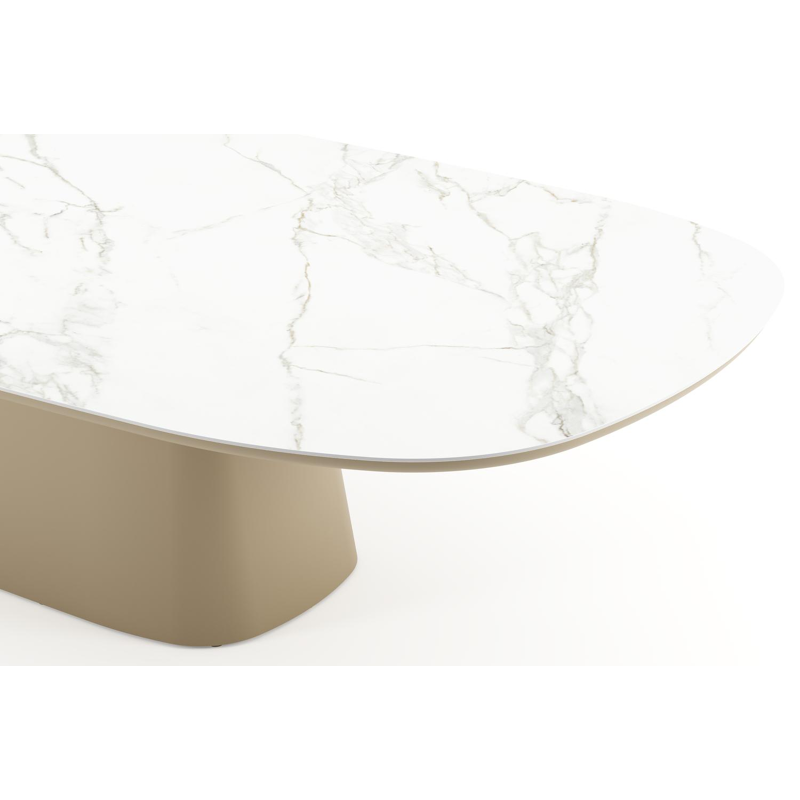 Amico tuintafel bombo xl in beige aluminium en volkeramiek Calacatta - L 320 x B 148 x H 73.5 cm