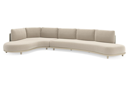 Chaise longue rechts + 3-zit organisch