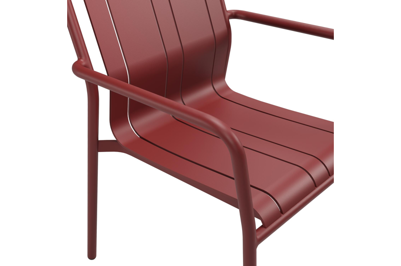 Chaise de jardin Bolito en aluminium rouge