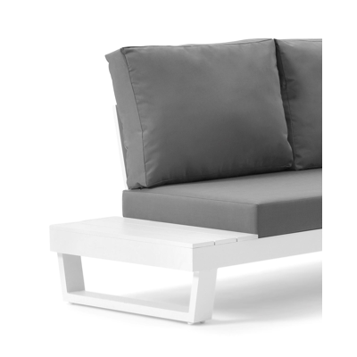 MODICA LOUNGE SET WHITE CORNER+2-S LEFT+ 2-S RIGHT+ TEXT CUSH GREY