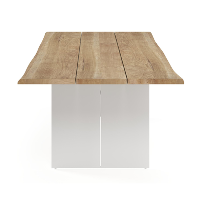 Portofino tuintafel in wit aluminium en teak - L 300 x B 107 x H 75 cm