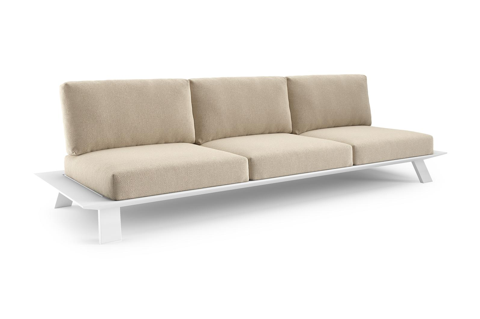 Cesano loungebank in wit aluminium met althea chalk all weather Cosytica kussen