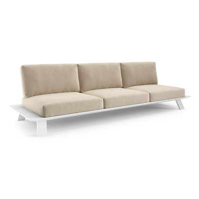 Cesano loungebank in wit aluminium met althea chalk all weather Cosytica kussen