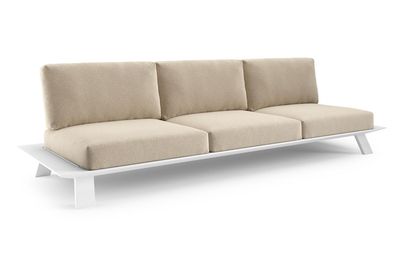 Cesano loungebank in wit aluminium met althea chalk all weather Cosytica kussen