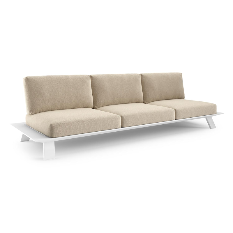 Cesano loungebank in wit aluminium met althea chalk all weather Cosytica kussen