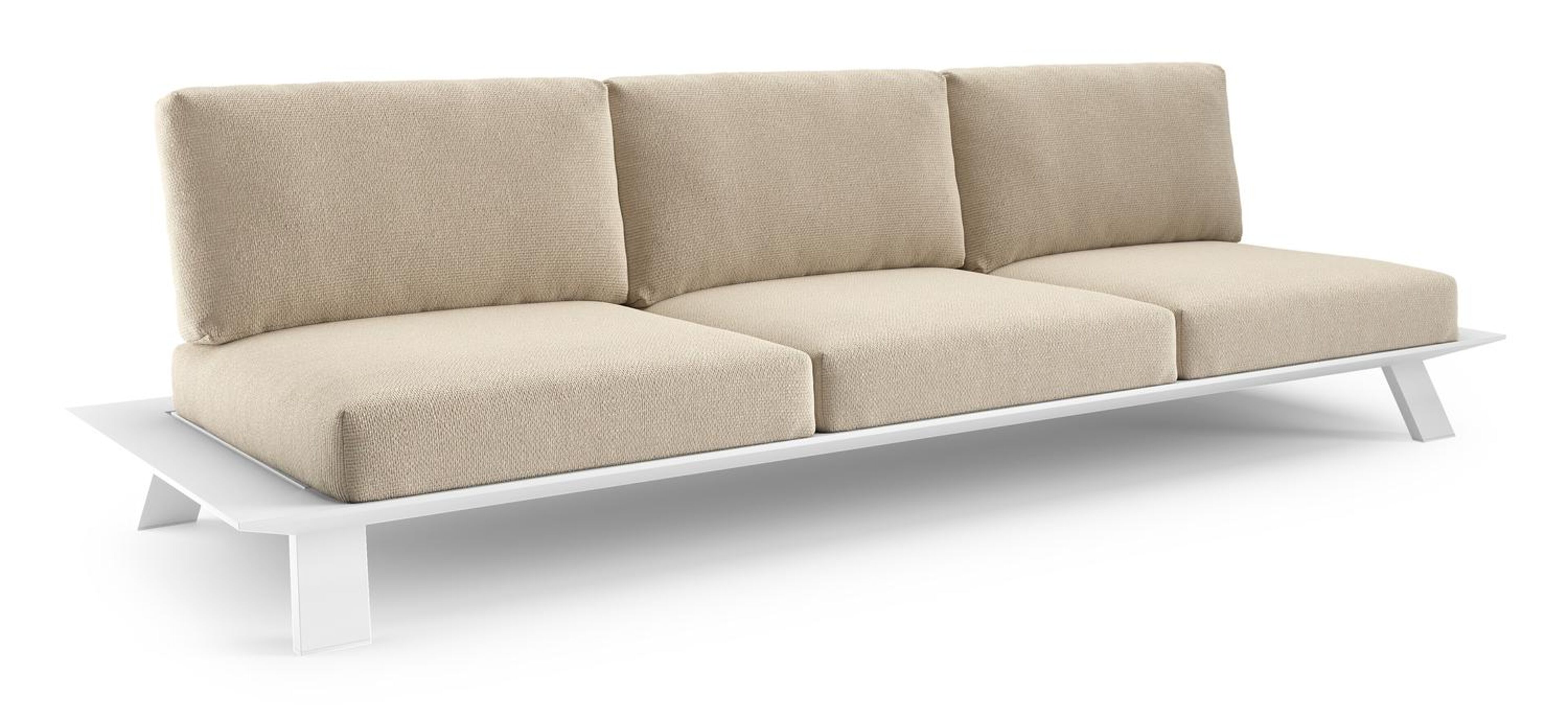 Cesano loungebank in wit aluminium met althea chalk all weather Cosytica kussen