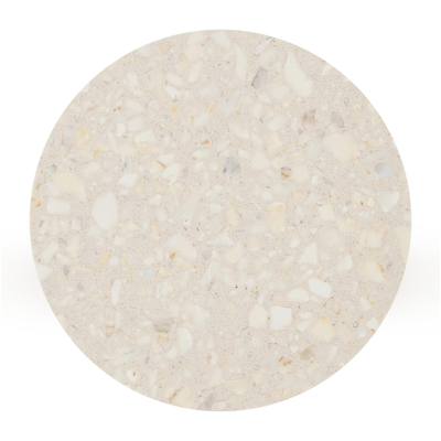 Bomero loungetafel in teak en volkeramiek Retrostone - Dia. 85 cm