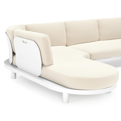 Donato loungehoek in wit aluminium met all weather cosytica Althea Off White kussen