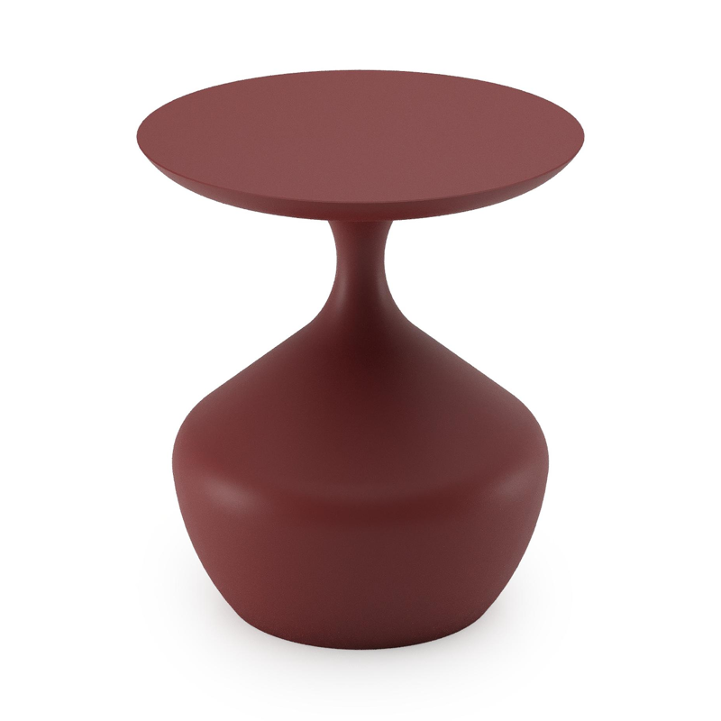 Table d’appoint Bomero en aluminium ruby - Dia. 48 x - Diam. 48 x Haut. 51 cm