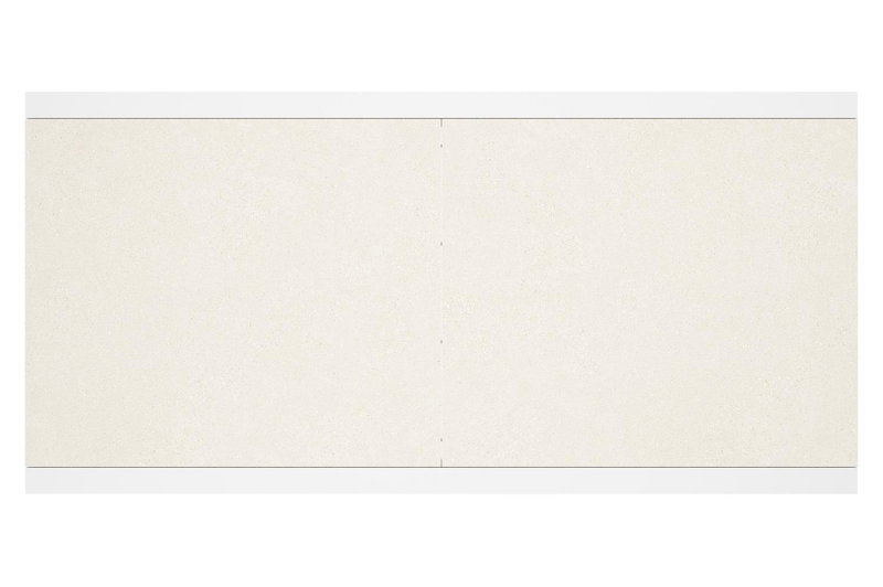 Calobra rechthoekige uitschuifbare tuinset in wit aluminium en sintered stone crema minerale met 10 Amalfi tuinstoelen