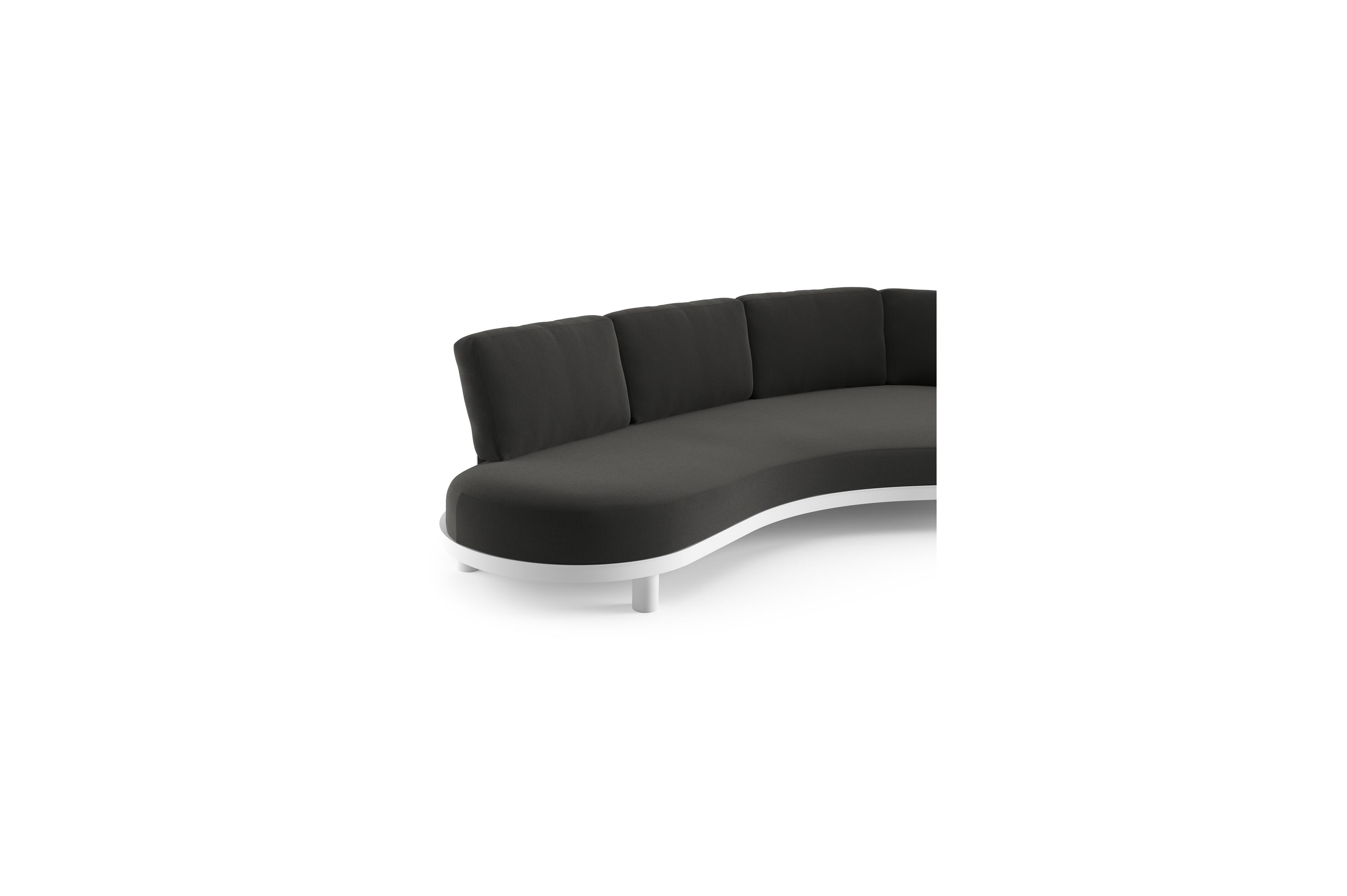 Donato loungebank in wit aluminium met natte sooty all weather sunbrella® luxe kussen