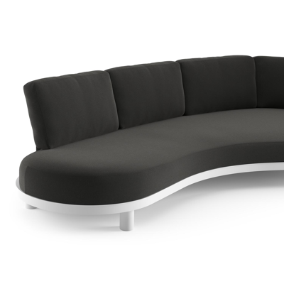 Donato loungebank in wit aluminium met natte sooty all weather sunbrella® luxe kussen