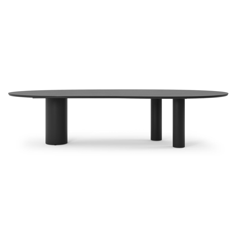 Organo tuintafel organisch in zwart aluminium en volkeramiek basalt black - L 320 x B 120 x H 74 cm