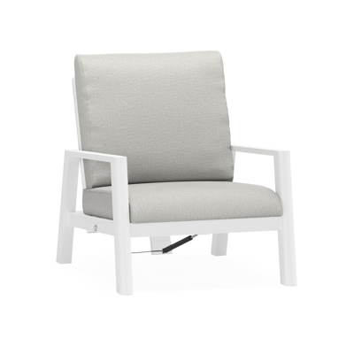 Cirello loungestoel 1-zit in wit aluminium met savane nimbus all weather sunbrella® luxe kussen