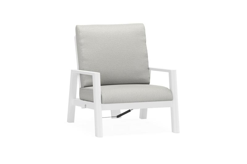 Cirello loungestoel 1-zit in wit aluminium met savane nimbus all weather sunbrella® luxe kussen