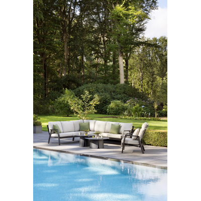 Avila loungetafels in zwart aluminium - Dia. 90 x H 36 cm, Dia. 70 x H 42 cm