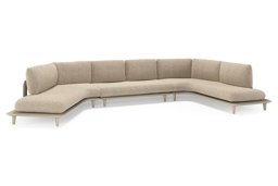 Boogvormige chaise longue rechts + 2-zit + chaise longue