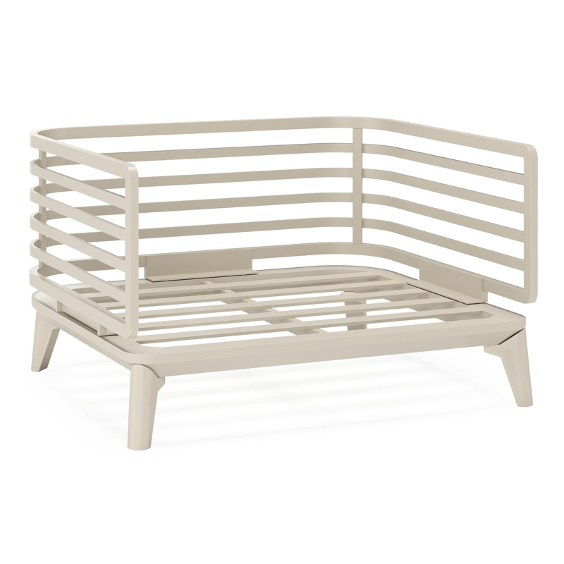 Fauteuil de jardin Mosa en aluminium beige avec coussins en weather+ softtouch rustic
