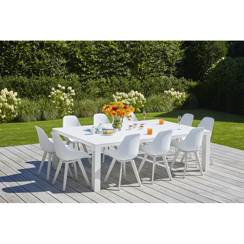 Mesa tuinstoel in wit aluminium en wit kunststof