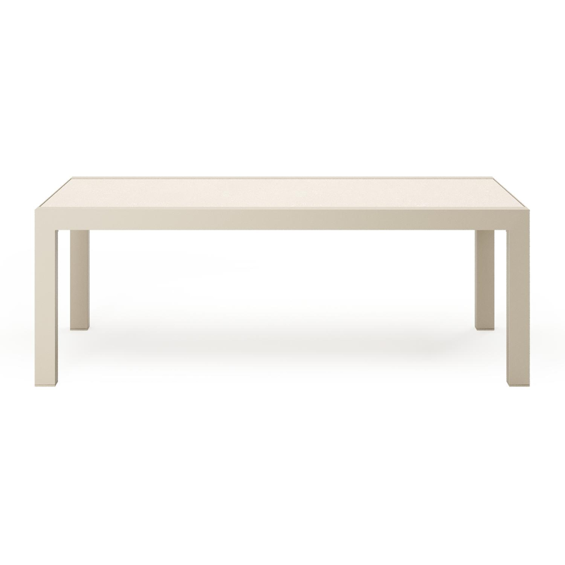 Alcudia loungetafel in beige aluminium en sintered stone beige - L 120 x B 70 cm