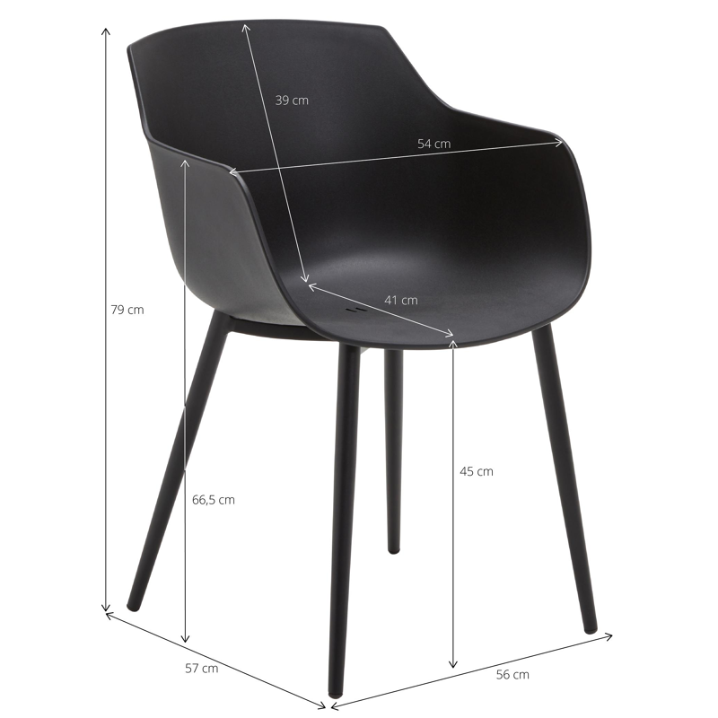 Toma tuinset in zwart aluminium en naturel polywood tafelblad met 8 Paco tuinstoelen