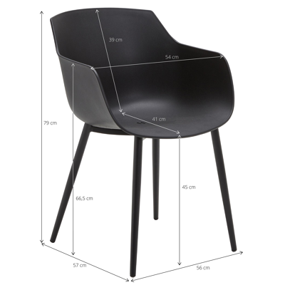 Bahia tuinset in zwart aluminium en grijs keramische print tafelblad met 6 Paco tuinstoelen