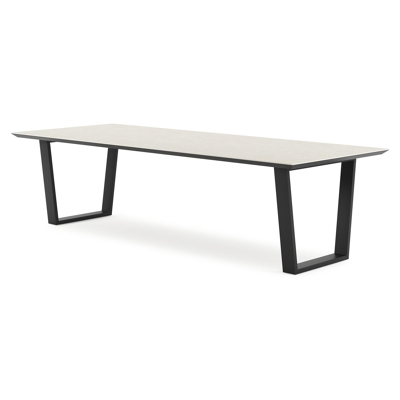 Pagino tuintafel in zwart aluminium en volkeramiek shilin - L 280 x B 110 x H 74,5 cm