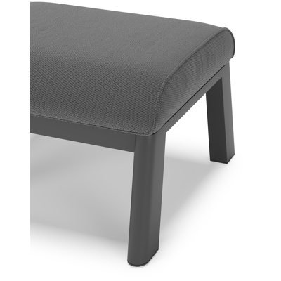 Cirello poef in zwart aluminium met lopi shadow all weather sunbrella® luxe kussen