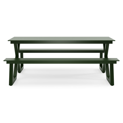 Mundo picknicktafel in groen aluminium - L 200 x B 174 x H 75 cm