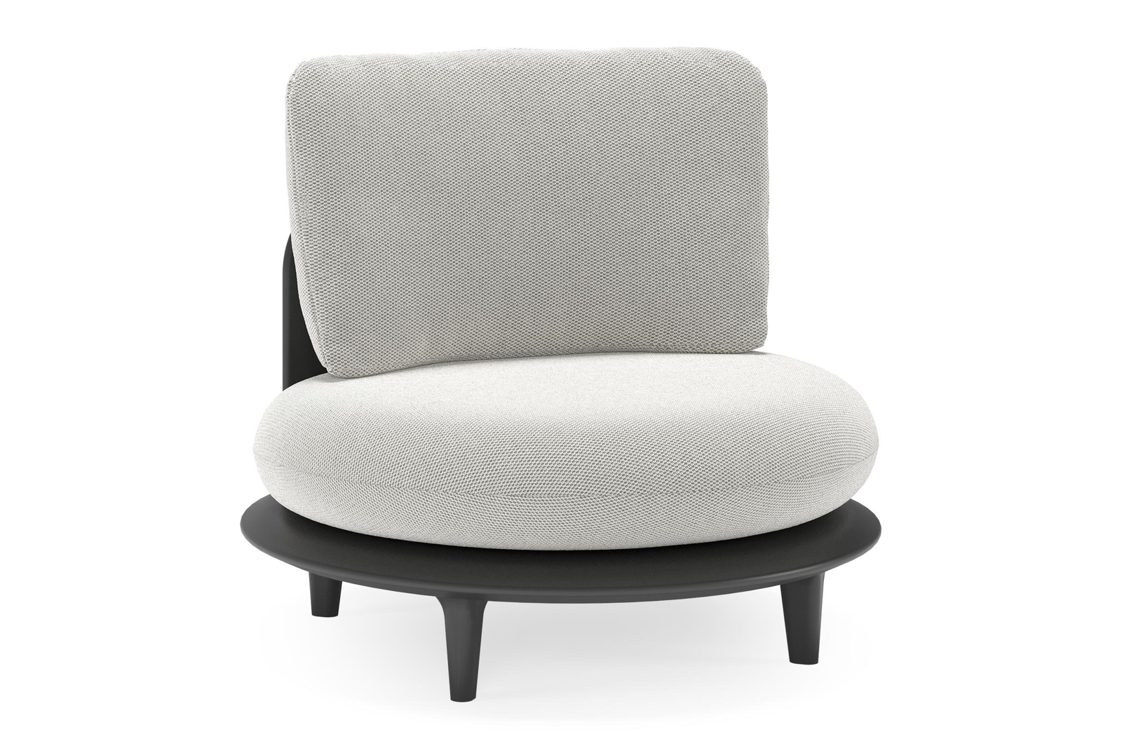 Bomero loungestoel in zwart aluminium met lopi ash all weather sunbrella® luxe kussen