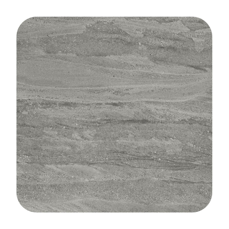 Orso tuintafel rechthoekig afgerond in beige aluminium en volkeramiek Aspen Grey - L 90 x B 90 x H 74.5 cm