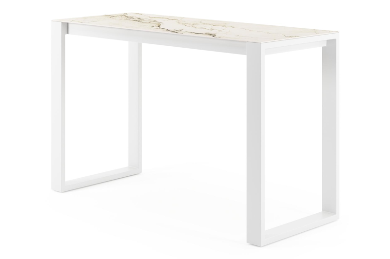 Verato bartafel rechthoekig in wit aluminium en volkeramiek colorado dunes - L 170 x B 70 x H 106 cm